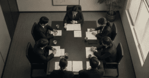 Why Japanese Meetings Don’t Choose A, B, or C — They Land on X - Part 1 Japanese business meeting where participants search for an otoshidokoro, a mutually acceptable landing point for a decision